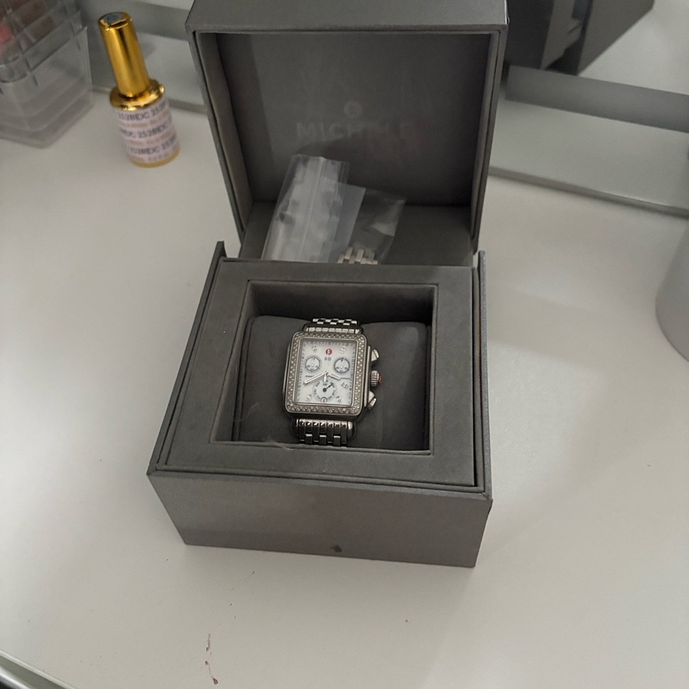 Michele Silver and Black Women's Watch - Picture 2 of 3